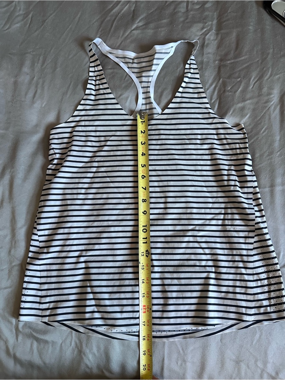ADAY Dark Navy/black Stripe Racerback Tank